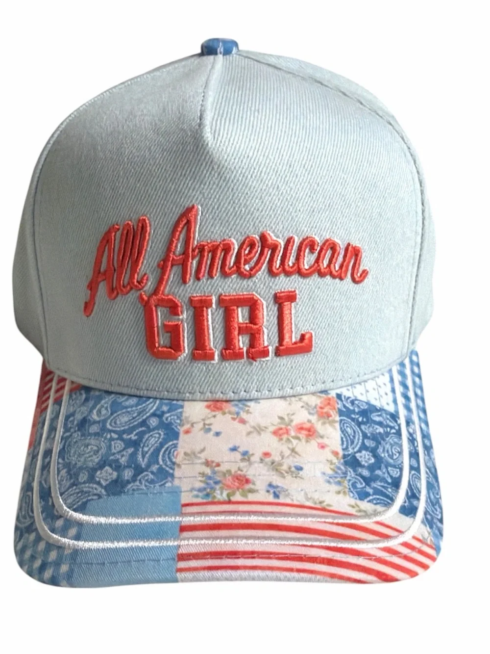 NWOT C.C. All American Girl Patchwork Baseball Cap